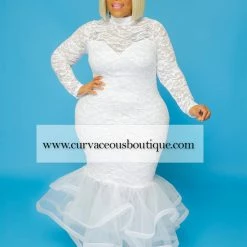 Curvaceous Boutique White Voluptuous Lace Dress