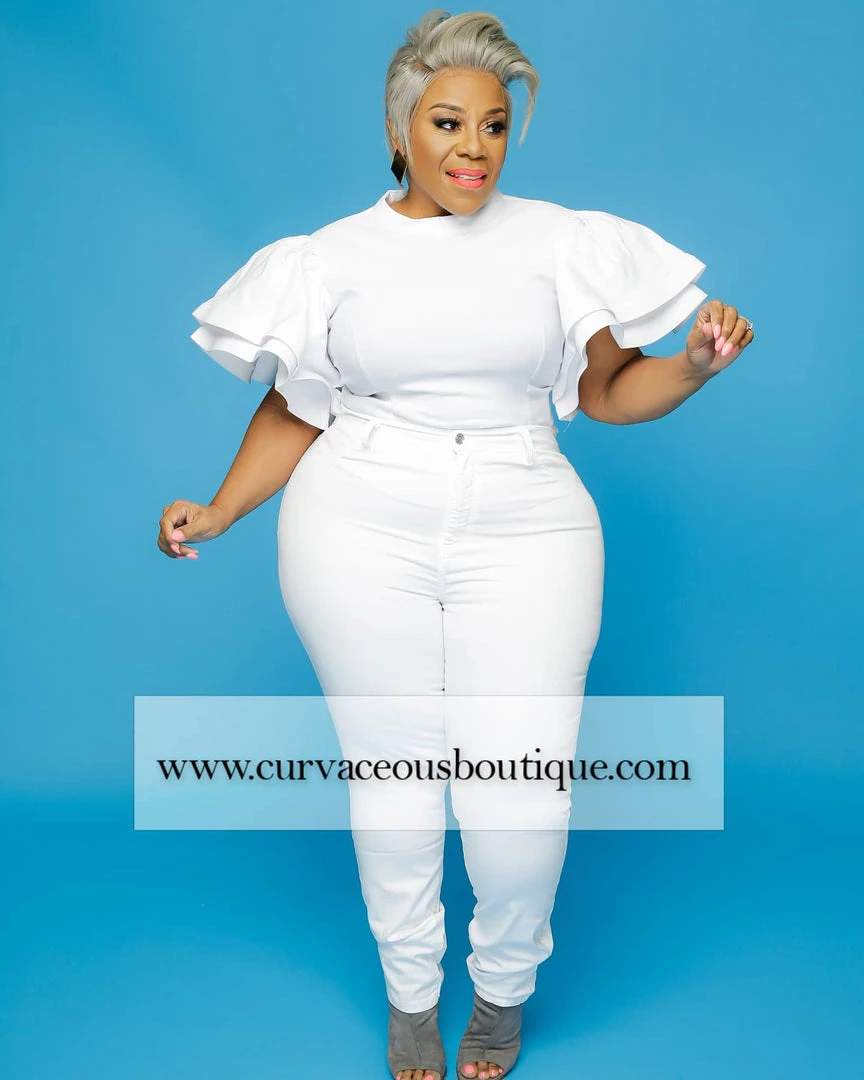 Curvaceous Boutique White Basic Hi Waist Jeans 3 Curvaceous Boutique White Basic Hi Waist Jeans