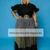 Curvaceous Boutique SKIRTS Glitter Color-Block Maxi Skirt