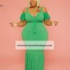 Curvaceous Boutique NEW Green Alice Gathered Hem Dress