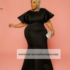 Curvaceous Boutique Black Scarlett O'Hara Gown