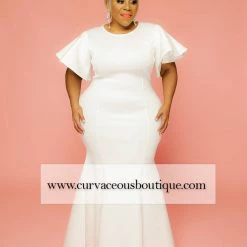 Curvaceous Boutique Ivory Scarlett O'Hara Gown