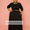 Curvaceous Boutique Black Riley Skirt Set NEW