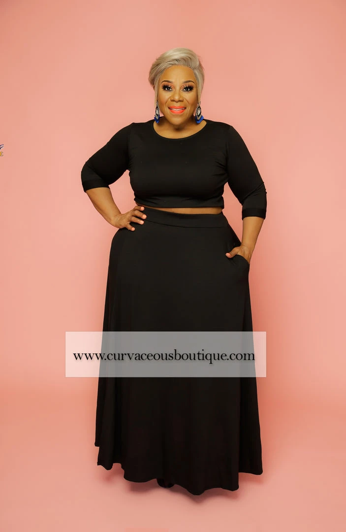 Curvaceous Boutique Black Riley Skirt Set NEW 3 Curvaceous Boutique Black Riley Skirt Set NEW