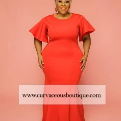 Curvaceous Boutique Red Scarlett O'Hara Gown DRESSES