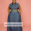 Curvaceous Boutique NEW Blue Sleeveless Stitched Denim Dress 2 Curvaceous Boutique NEW Blue Sleeveless Stitched Denim Dress