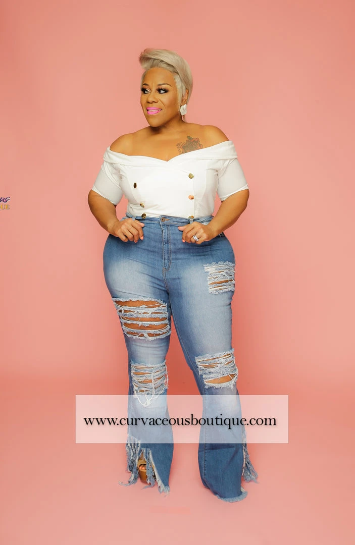 Curvaceous Boutique Blue Ripped Apart Jeans 3 Curvaceous Boutique Blue Ripped Apart Jeans