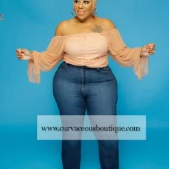 Curvaceous Boutique Dark Stone Flare Jeans