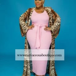 Curvaceous Boutique NEW Pink Tie Tank Dress