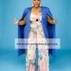 Curvaceous Boutique DUSTERS/KIMONOS Blue Long Hero Cape Blazer