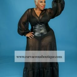 Curvaceous Boutique Fishnet Corset Belt Dress