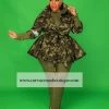 Curvaceous Boutique Camouflage Sequin Peplum Jacket