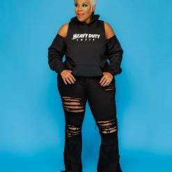 Curvaceous Boutique Black Heavy Duty Cutie Sweatshirt TOPS