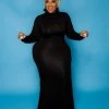 Curvaceous Boutique DRESSES Black Lala Turtleneck Maxi Dress