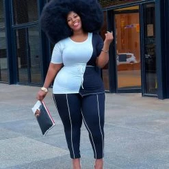 Curvaceous Boutique Color Block Pipe Line Set 11 Curvaceous Boutique Color Block Pipe Line Set