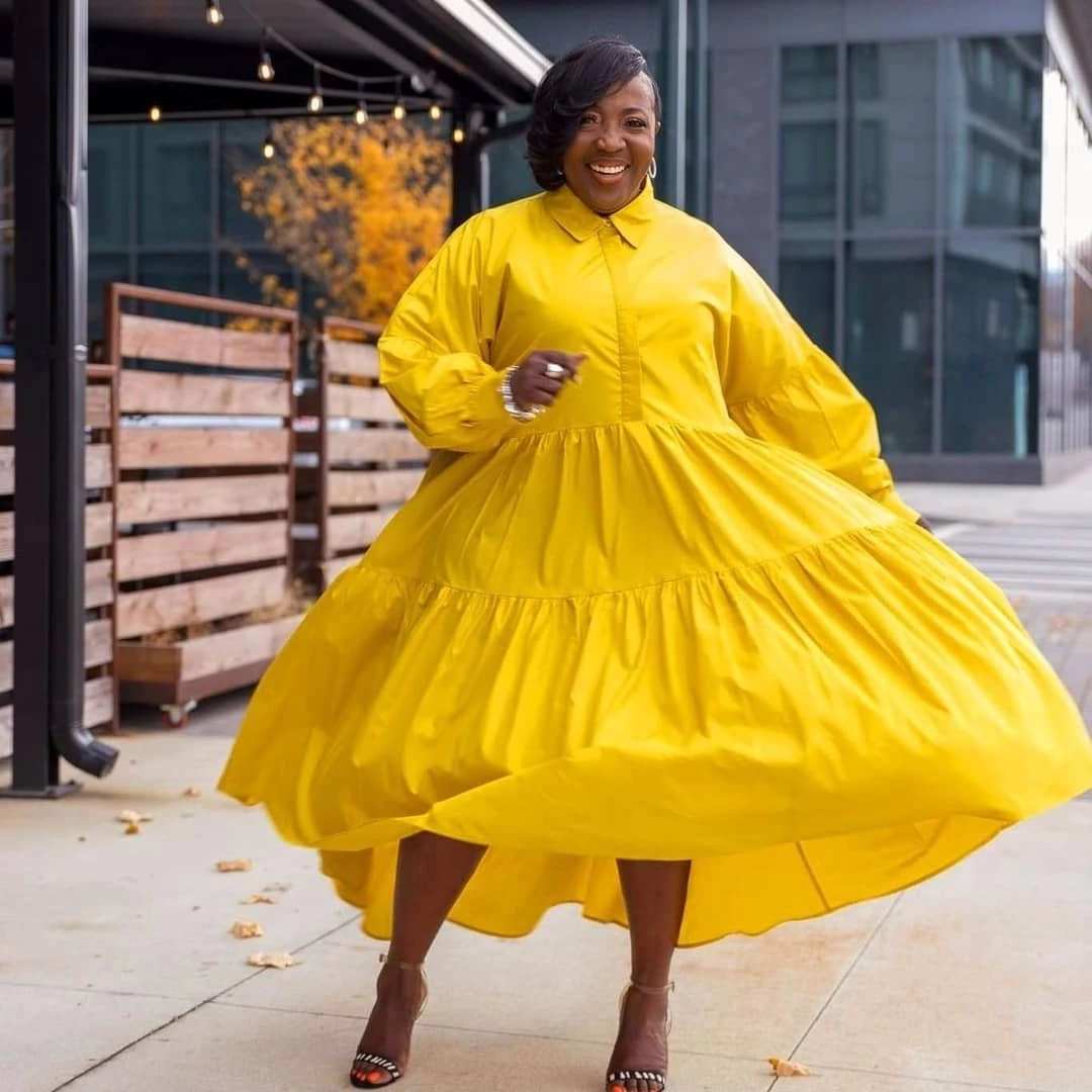 Curvaceous Boutique Yellow Smock Swing Dress DRESSES 3 Curvaceous Boutique Yellow Smock Swing Dress DRESSES