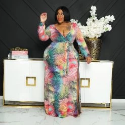 Curvaceous Boutique Palm Springs Wrap Dress DRESSES