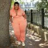 Curvaceous Boutique Peach Take Off Jogger Jumpsuit NEW 1 Curvaceous Boutique Peach Take Off Jogger Jumpsuit NEW
