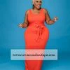 Curvaceous Boutique NEW Orange Tie Tank Dress