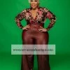 Curvaceous Boutique Burgundy Faux Leather Palazzo Pants