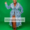 Curvaceous Boutique Blue Denim Trench Coat