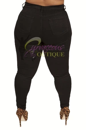 Curvaceous Boutique Black Basic Hi Waist Jeans 4 Curvaceous Boutique Black Basic Hi Waist Jeans