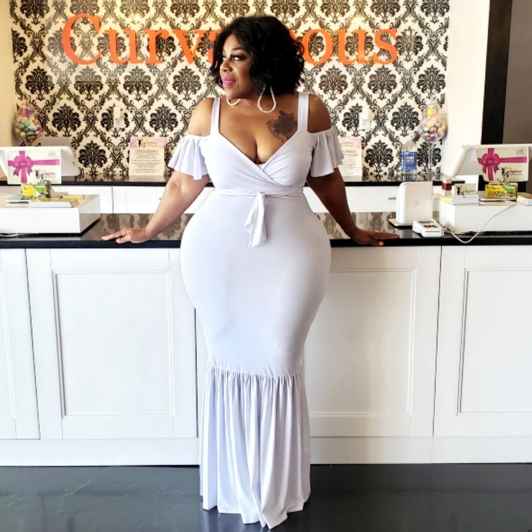 Curvaceous Boutique White Alice Gathered Hem Dress 4 Curvaceous Boutique White Alice Gathered Hem Dress