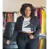 Curvaceous Boutique Black Distressed Denim Crop Jacket NEW