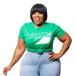 Curvaceous Boutique NEW Green Everyday Is MY Runway Tee