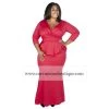 Curvaceous Boutique Red Madelyn Peplum Maxi Dress