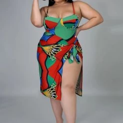 Curvaceous Boutique NEW Green Tropical Swim Set