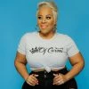 Curvaceous Boutique Grey Queen Of Curves Tee NEW