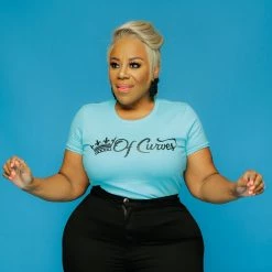 Curvaceous Boutique NEW Ocean Blue Queen Of Curves Tee