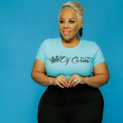 Curvaceous Boutique NEW Ocean Blue Queen Of Curves Tee