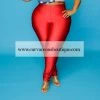 Curvaceous Boutique Red Shiny Liquid Leggings NEW