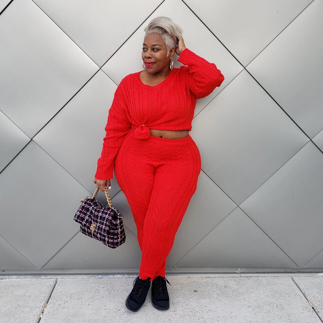 Curvaceous Boutique SALE Red Cable Knit Sweater Set 4 Curvaceous Boutique SALE Red Cable Knit Sweater Set