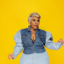 Curvaceous Boutique Light Puff Sleeve Denim Jacket BLAZERS/VESTS/JACKETS