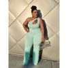 Curvaceous Boutique Mint Pretty Cut-Out Jumpsuit