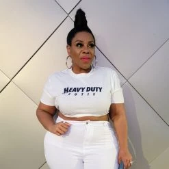 Curvaceous Boutique Navy Blue Heavy Duty Crop Tee