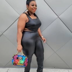 Curvaceous Boutique So Slick Faux Leather Set