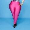 Curvaceous Boutique Pink Shiny Leggings