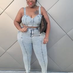 Curvaceous Boutique Dylan Denim Bustier Set SETS