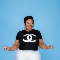 Curvaceous Boutique NEW Black Curvaceous Cutie Crop Tee