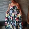 Curvaceous Boutique DRESSES Black Floral Blooming Maxi Dress