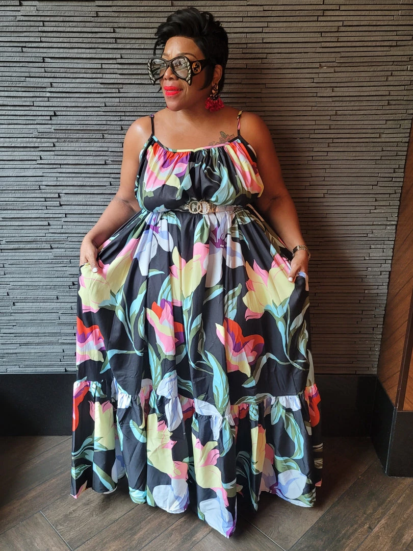 Curvaceous Boutique DRESSES Black Floral Blooming Maxi Dress 3 Curvaceous Boutique DRESSES Black Floral Blooming Maxi Dress