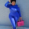Curvaceous Boutique Royal Blue Candice Ruffle Set SALE