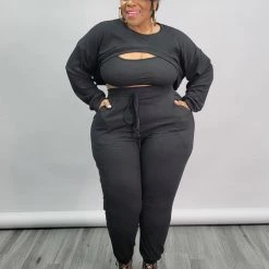 Curvaceous Boutique SETS Black Safety Knit Set