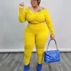 Curvaceous Boutique Yellow Ruche Hour Set