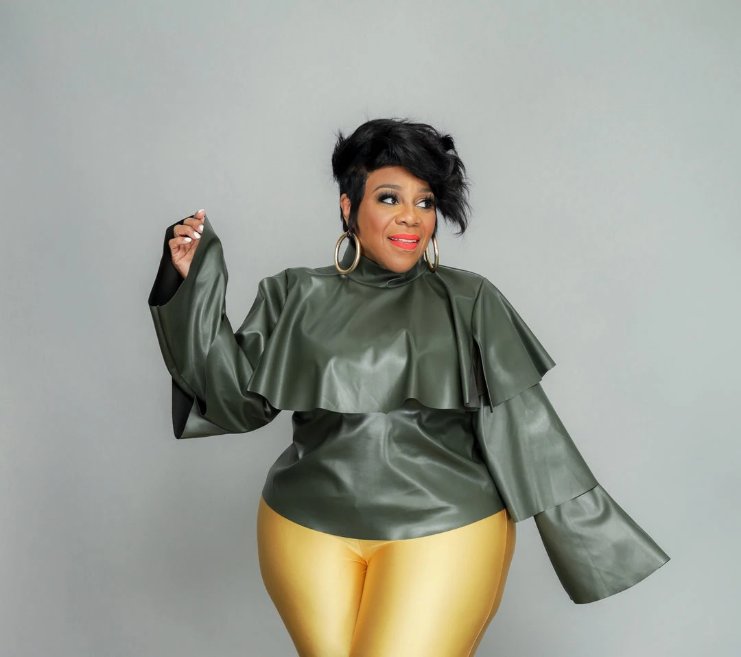 Curvaceous Boutique SALE Green Tiered Vegan Leather Top 3 Curvaceous Boutique SALE Green Tiered Vegan Leather Top