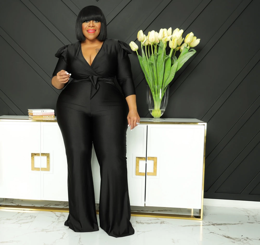 Curvaceous Boutique Black Tori Flare Jumpsuit JUMPSUITS 3 Curvaceous Boutique Black Tori Flare Jumpsuit JUMPSUITS